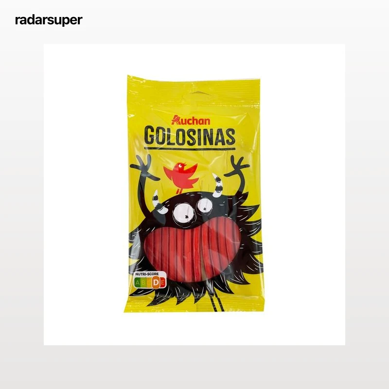 PRODUCTO ALCAMPO Regaliz sabor fresa y relleno 125 g.