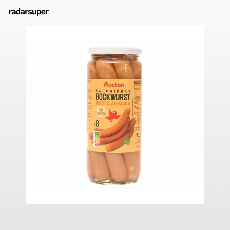 PRODUCTO ALCAMPO Salchichas Bockwurst cocidas y ahumadas PRODUCTO ALCAMPO frasco de 360 g.