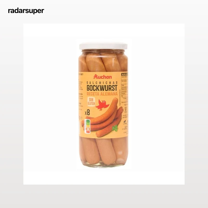 PRODUCTO ALCAMPO Salchichas Bockwurst cocidas y ahumadas PRODUCTO ALCAMPO frasco de 720 g.