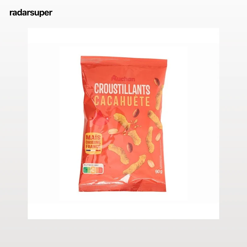 PRODUCTO ALCAMPO Snack de palitos de maíz con sabor a cacahuete bolsa de 90 g.