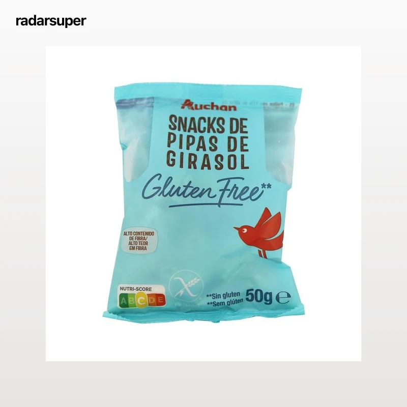 PRODUCTO ALCAMPO Snack de pipas de girasol sin gluten, con aceite de oliva 50 g.