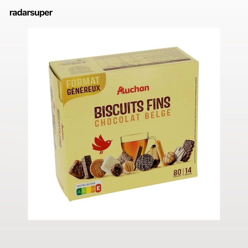 PRODUCTO ALCAMPO Surtido de galletas (14 variedades) con chocolate belga 80 uds 750 g.
