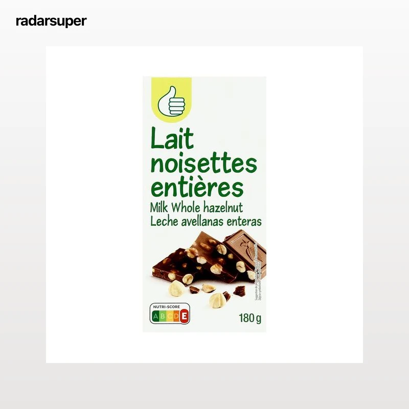 PRODUCTO ALCAMPO Tableta de chocolate de leche con avellanas enteras