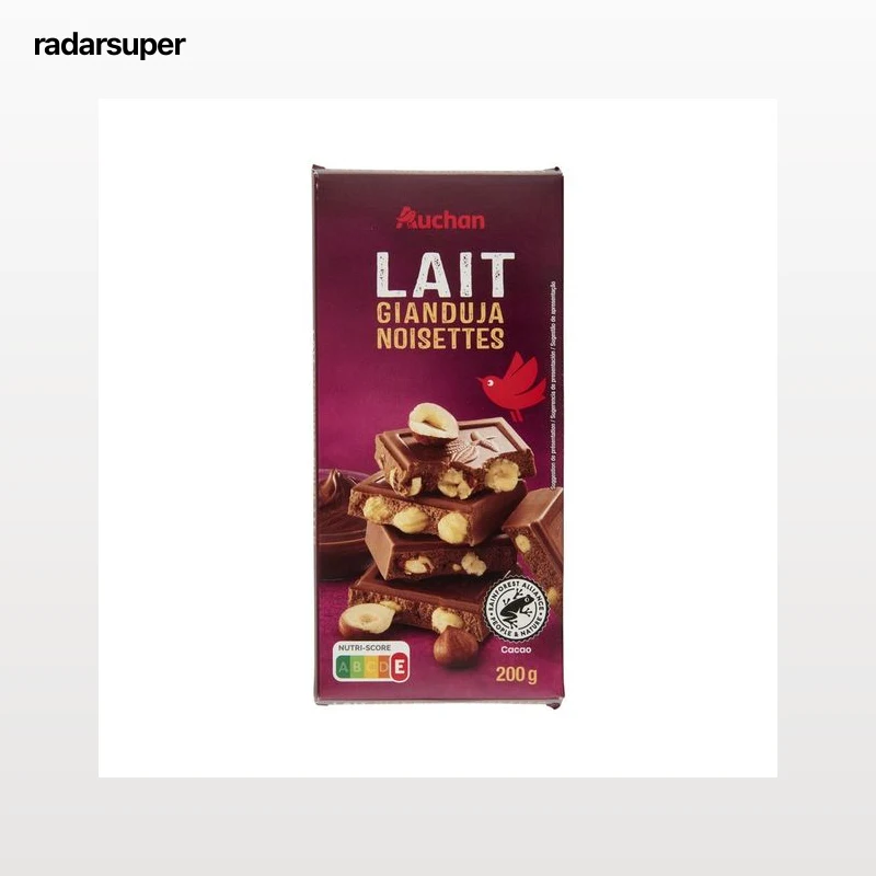 PRODUCTO ALCAMPO Tableta de chocolate con leche con guianduja y avellanas 200 g.