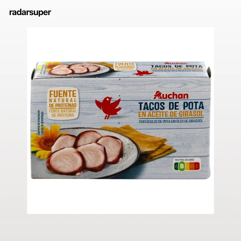 PRODUCTO ALCAMPO Tacos de pota en aceite de girasol 72 g.