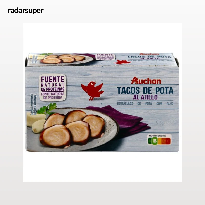 PRODUCTO ALCAMPO Tacos de pota al ajillo 72 g.