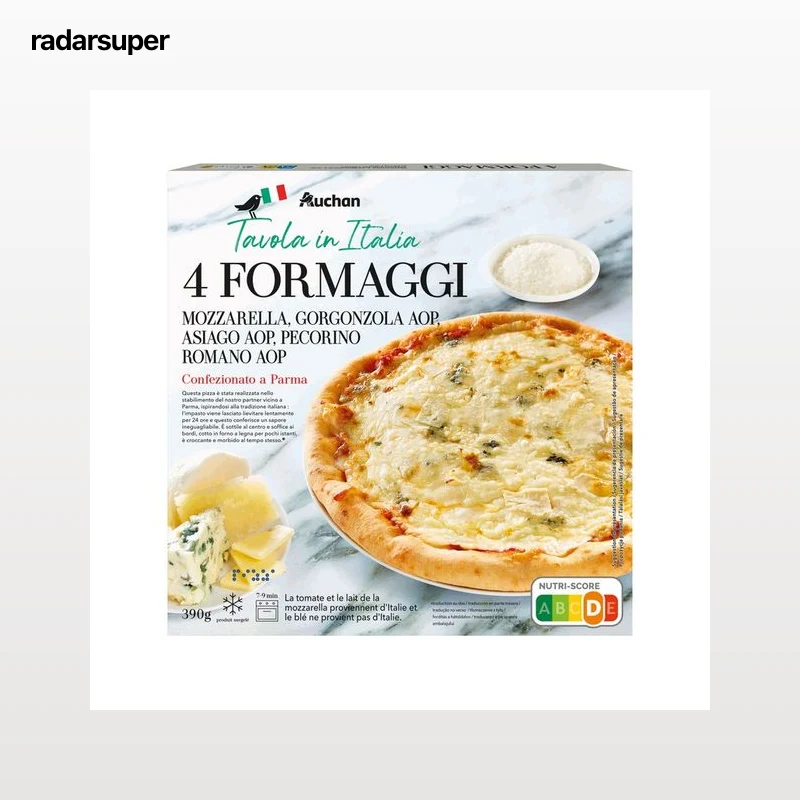 PRODUCTO ALCAMPO Tavola Italia Pizza 4 quesos (mozarella, gorgonzola, aisago y pecorino romano) 390 g.
