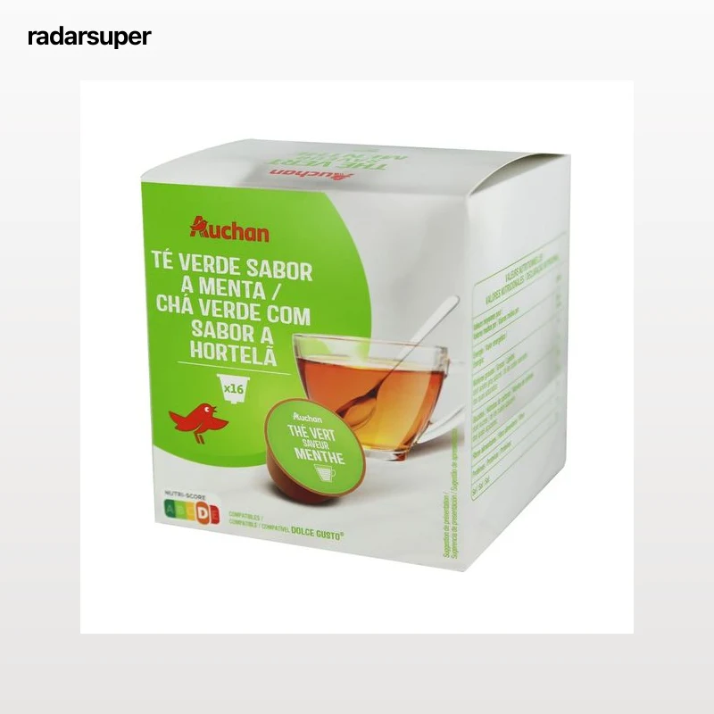 PRODUCTO ALCAMPO Té verde con sabor a menta en cápsulas 16 uds. 116 g.