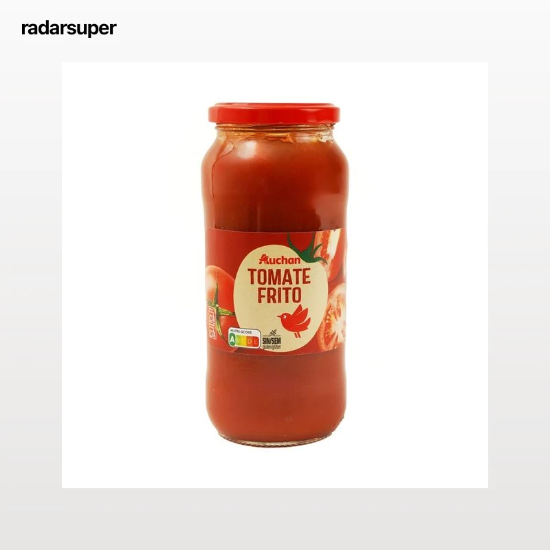 PRODUCTO ALCAMPO Tomate frito, elaborado sin gluten frasco de 550 g.