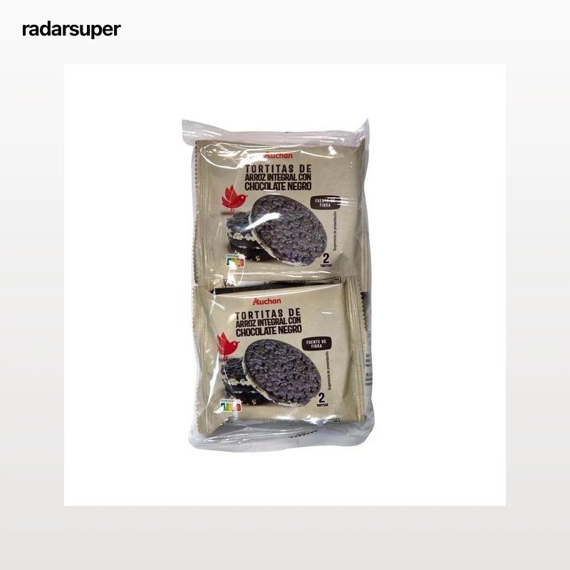 PRODUCTO ALCAMPO Tortitas de arroz integral con chocolate negro pack de 4 uds x 26 g.