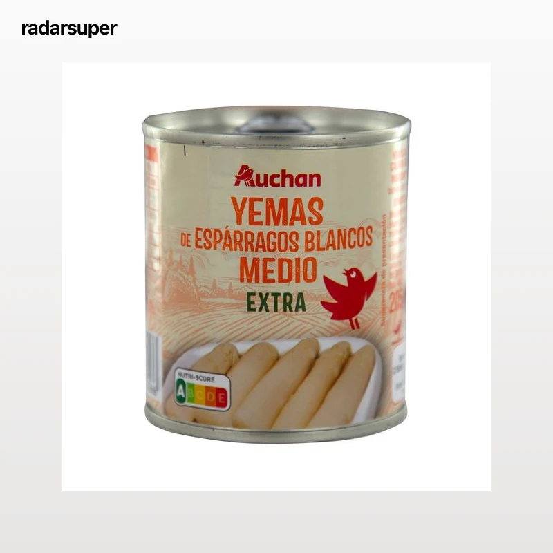 PRODUCTO ALCAMPO Yemas de espárragos blancos medios, extra lata de 135 g.