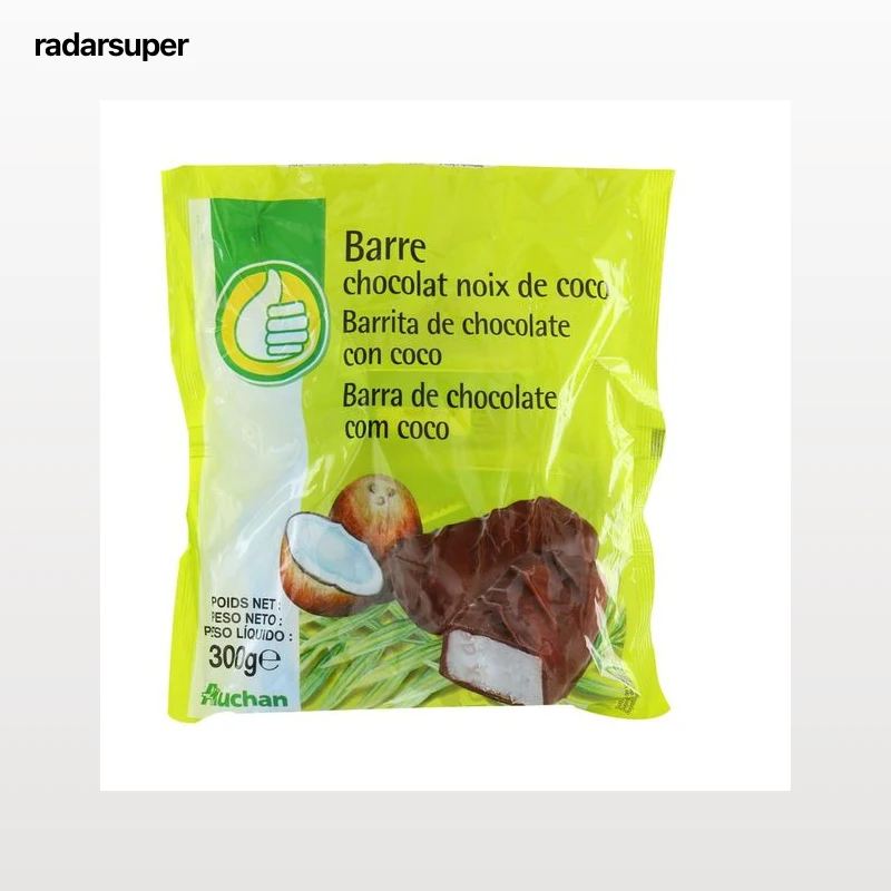PRODUCTO ECONÓMICO ALCAMPO Barritas de chocolate rellenas de coco 300 g.