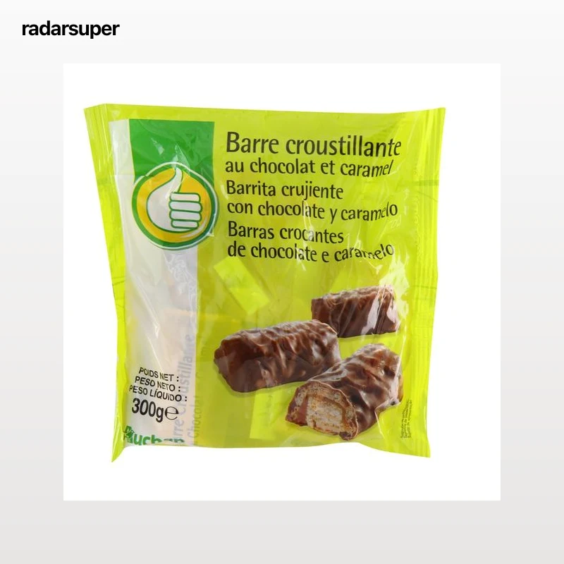 PRODUCTO ECONÓMICO ALCAMPO Barritas crujientes con chocolate y caramelo 300 g.
