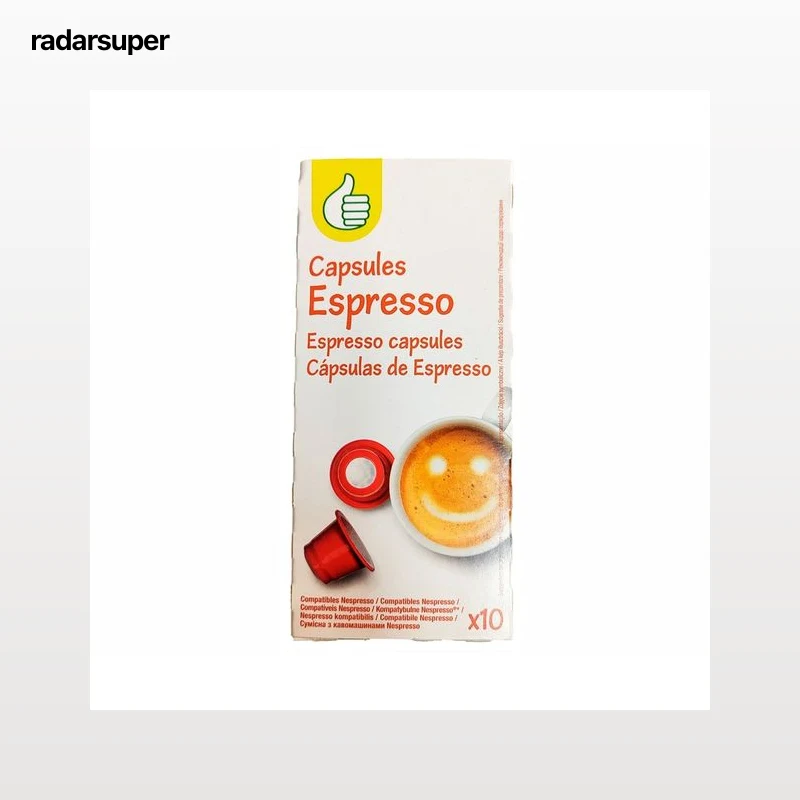 PRODUCTO ECONÓMICO ALCAMPO Café cápsulas espresso 10 ud 50 g .