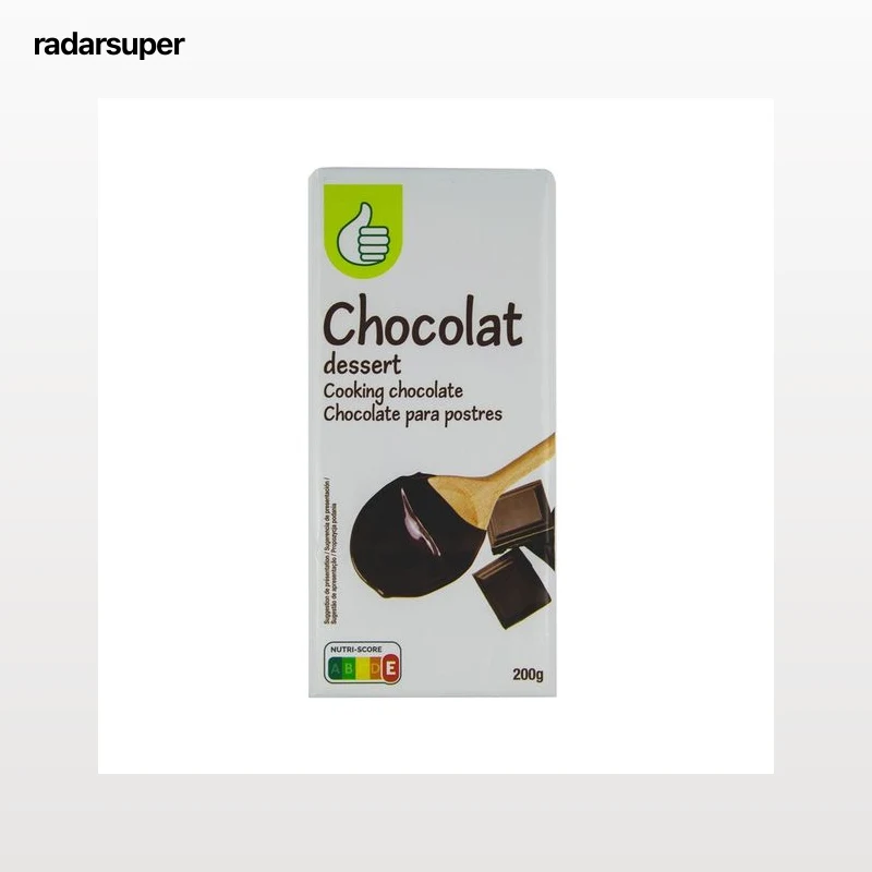 PRODUCTO ECONÓMICO ALCAMPO Chocolate para postres, tableta de 200 g.
