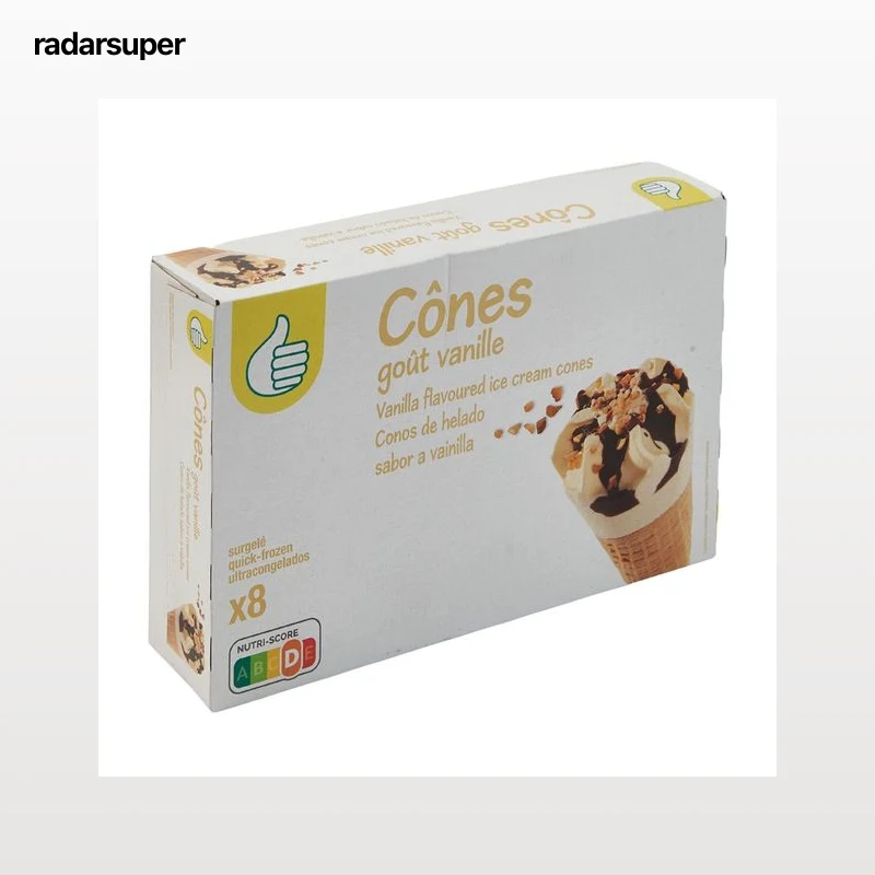 PRODUCTO ECONOMICO ALCAMPO Conos de helado de vainilla 8 x 120 ml.