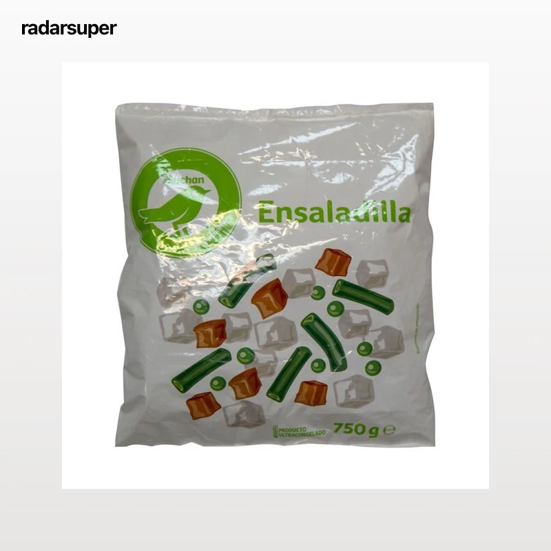 PRODUCTO ECONÓMICO ALCAMPO Ensaladilla (Patatas, guisantes, zanahorias y judias verdes) PRODUCTO ECONÓMICO ALCAMPO 750 g.