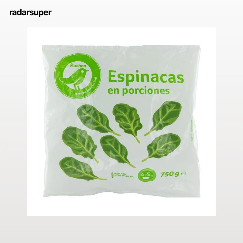 PRODUCTO ECONÓMICO ALCAMPO Espinacas ultracongeladas en porciones PRODUCTO ECONÓMICO ALCAMPO 750 g.