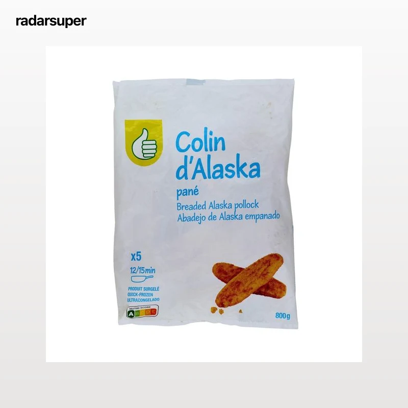 PRODUCTO ECONÓMICO ALCAMPO Filetes de abadejo de Alaska empanado 5 uds 800 g Producto Alcampo.
