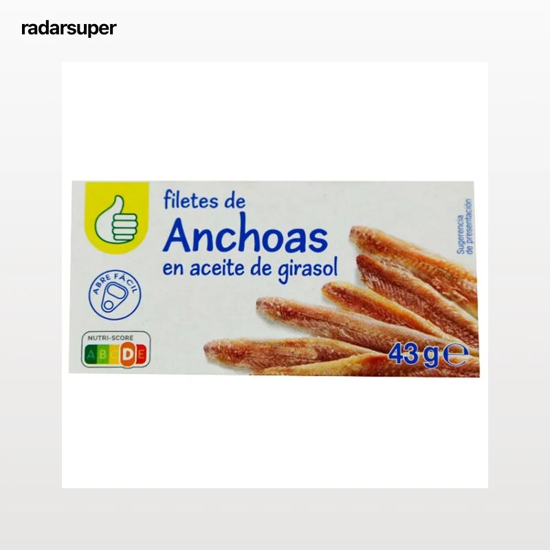 PRODUCTO ECONÓMICO ALCAMPO Filetes de anchoa en aceite de girasol PRODUCTO ECONÓMICO ALCAMPO 43 g.