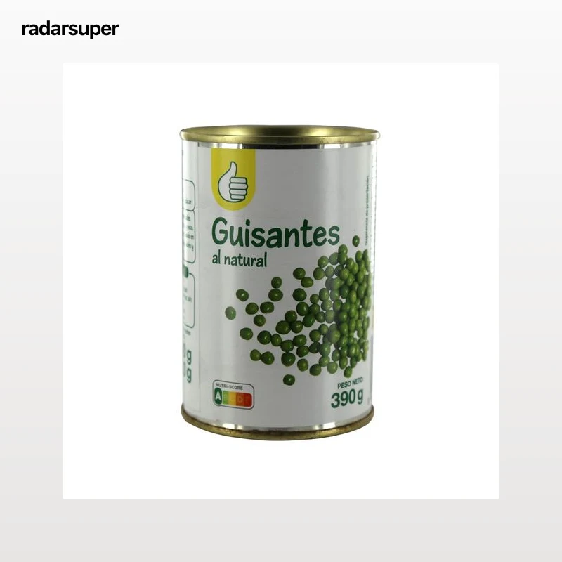 PRODUCTO ECONÓMICO ALCAMPO Guisantes medianos al natural lata de 250 g.