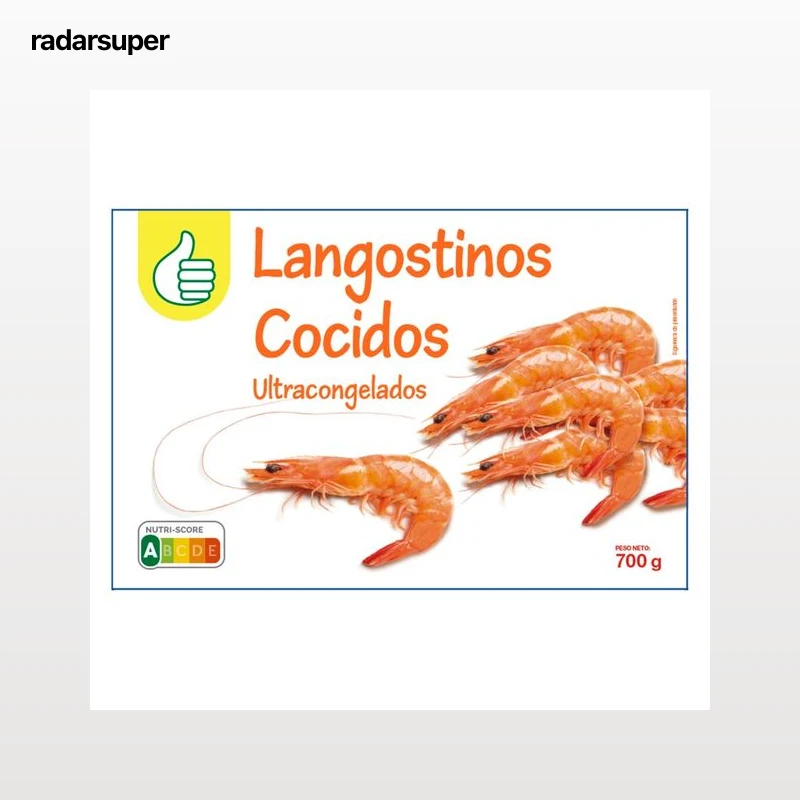 PRODUCTO ECONÓMICO ALCAMPO Langostinos 50/55 cocidos y ultracongelados 700 g.