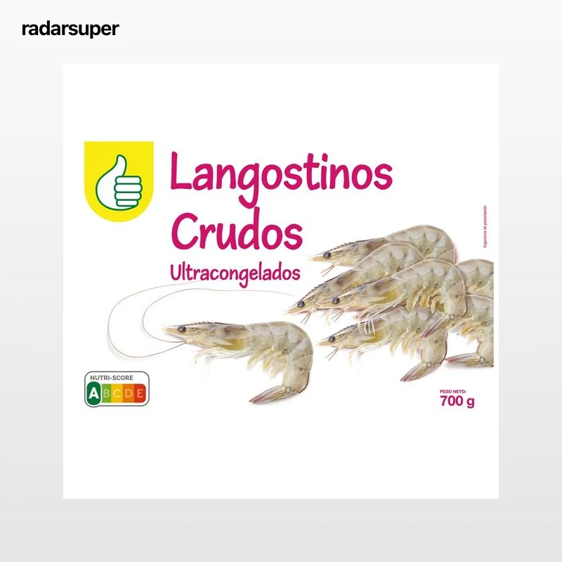 PRODUCTO ECONÓMICO ALCAMPO Langostinos crudos 50/55 700 g.