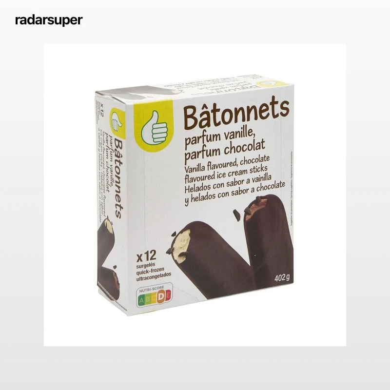 PRODUCTO ECONÓMICO ALCAMPO Mini helados de vainilla (6) o chocolate (6) 12 uds.