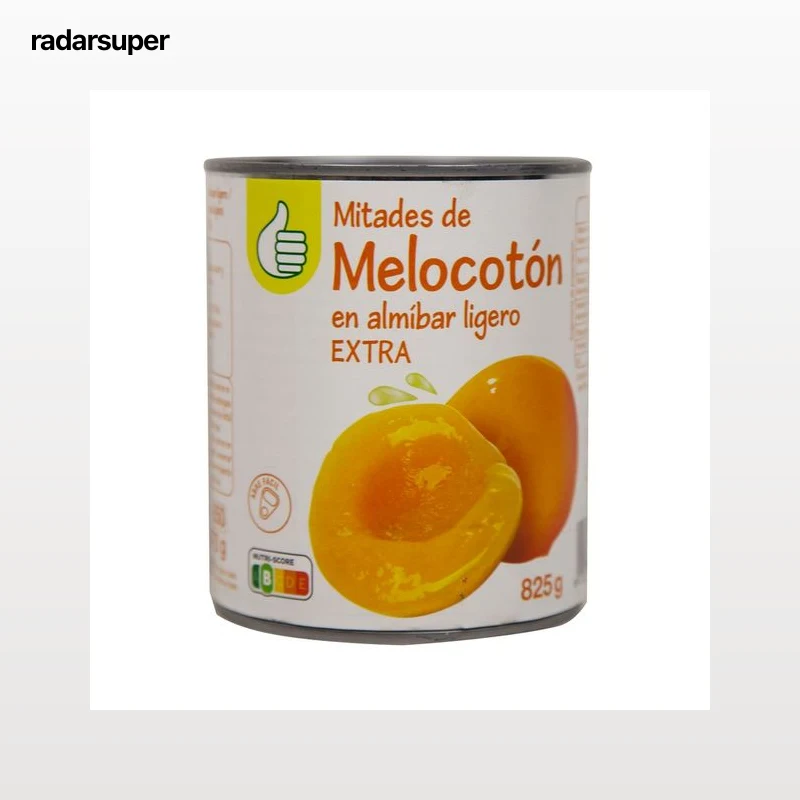 PRODUCTO ECONÓMICO ALCAMPO Mitades de melocotón en almíbar PRODUCTO ECONÓMICO ALCAMPO 480 g. peso neto escurrido