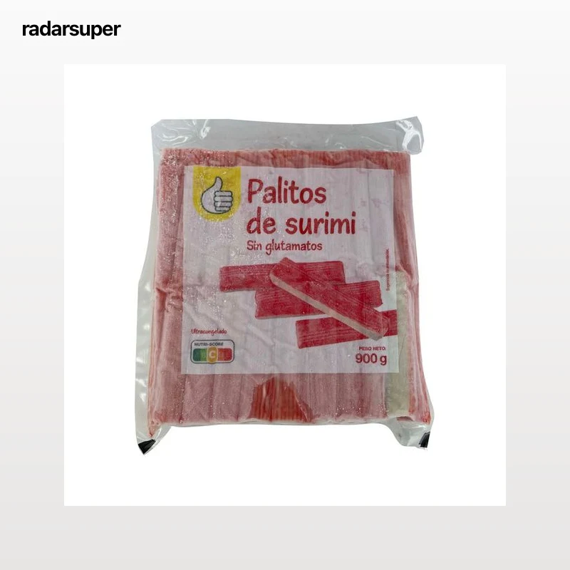 PRODUCTO ECONÓMICO ALCAMPO Palitos de surimi con sabor cangrejo PRODUCTO ECONÓMICO ALCAMPO 900 gr