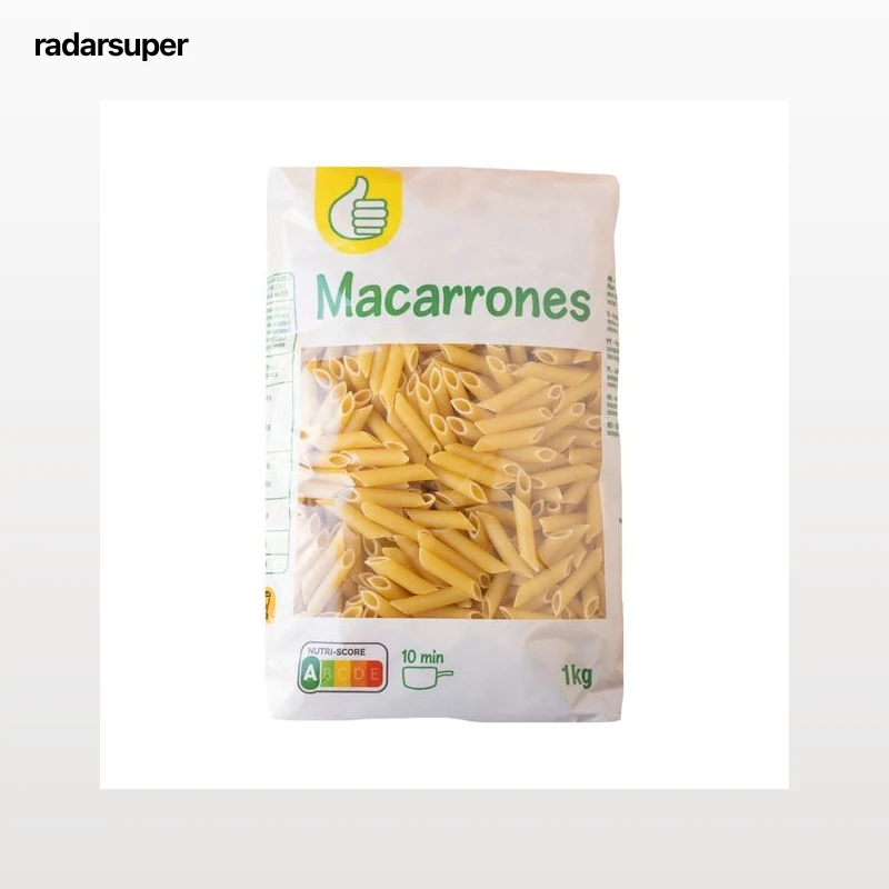PRODUCTO ECONÓMICO ALCAMPO Pasta macarrón paquete 1 kg.