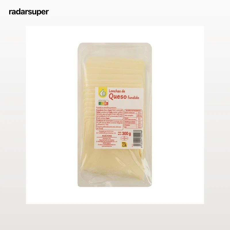 PRODUCTO ECONÓMICO ALCAMPO Queso madurado y pasteurizado de vaca cortado en lonchas 300 g.
