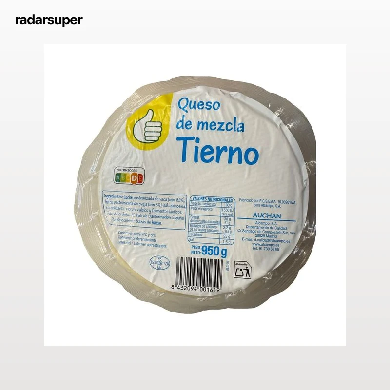 PRODUCTO ECONÓMICO ALCAMPO Queso mezcla tierno (Vaca - Oveja) 950 g.