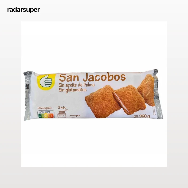 PRODUCTO ECONÓMICO ALCAMPO San Jacobos ultracongelados y elaborados sin aceite de Palma 4 x 90 g.