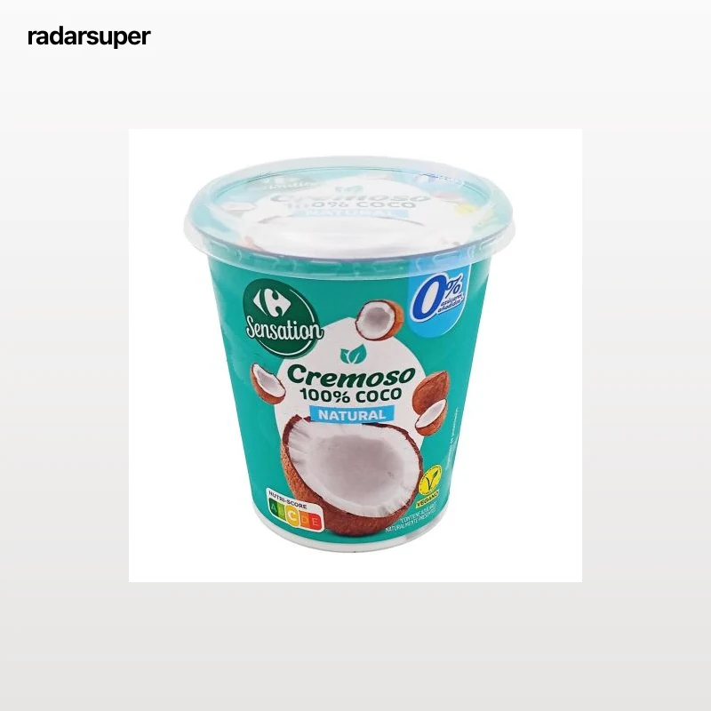 Producto fermentado a base de coco Carrefour Sensation sin azúcar añadido 350 g