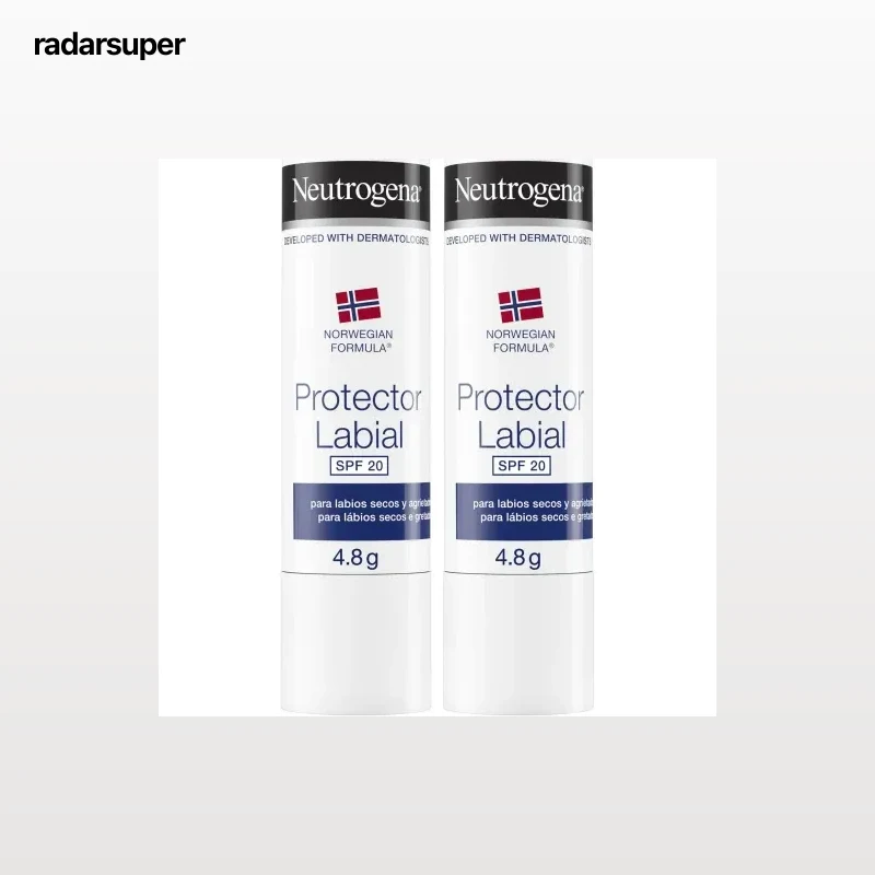 Protector labial fórmula noruega SPF 20 Neutrogena pack de 2 unidades de 4,8 g.