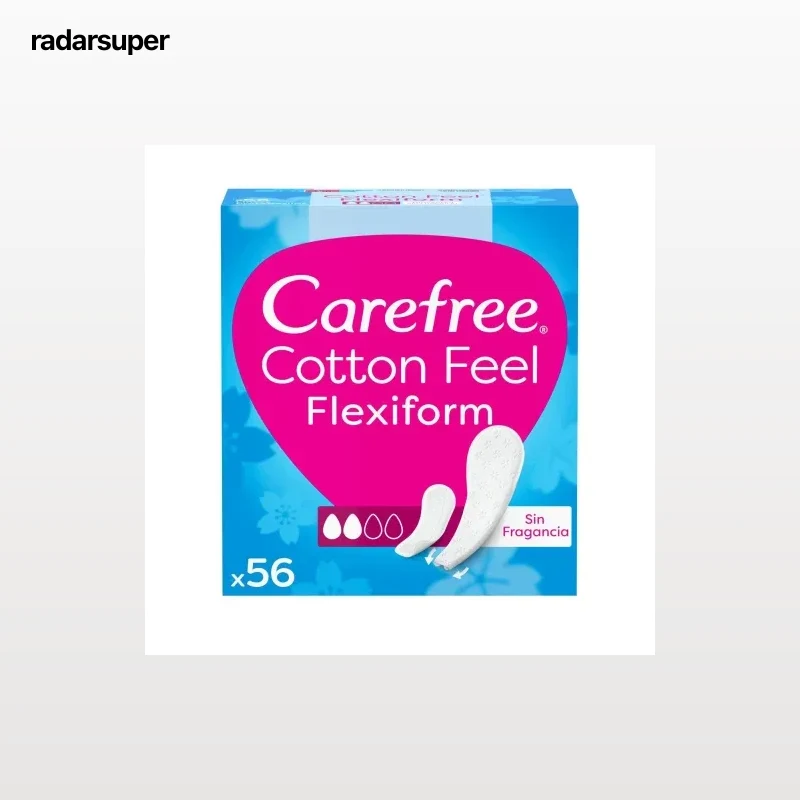 Protegeslip cotton flexiform sin fragancia Carefree 56 ud.