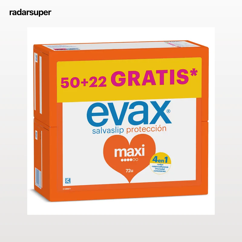 Protegeslip maxi Evax 72 unidades