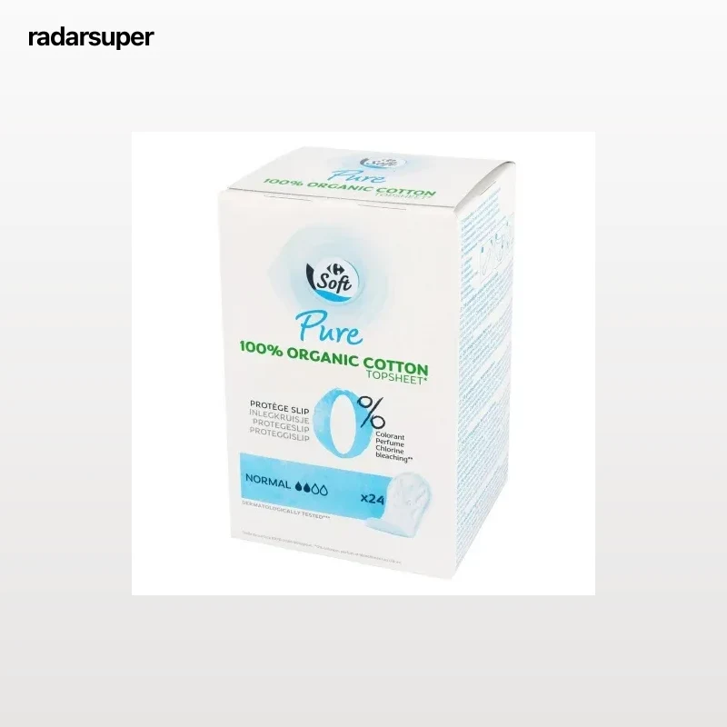 Protegeslip normal ecológico Pure Soft Carrefour 24 ud.