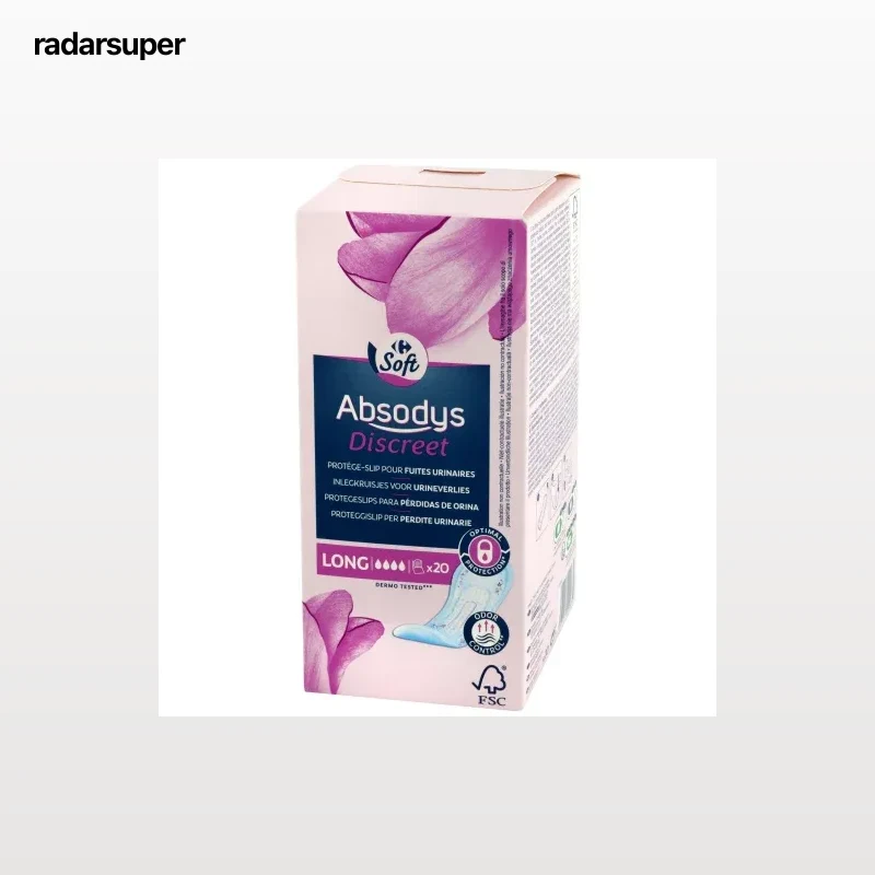 Protegeslips para incontinencia Absodys Discret Carrefour Soft 20 ud.
