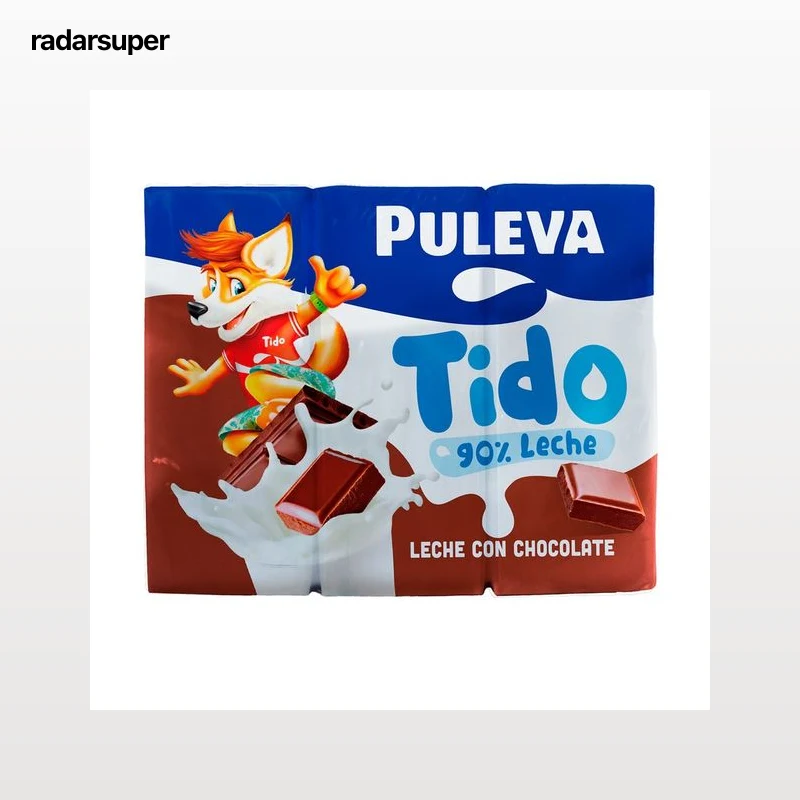 PULEVA Batido con sabor a chocolate, elaborado con un 90% de leche 6 x 200 ml.