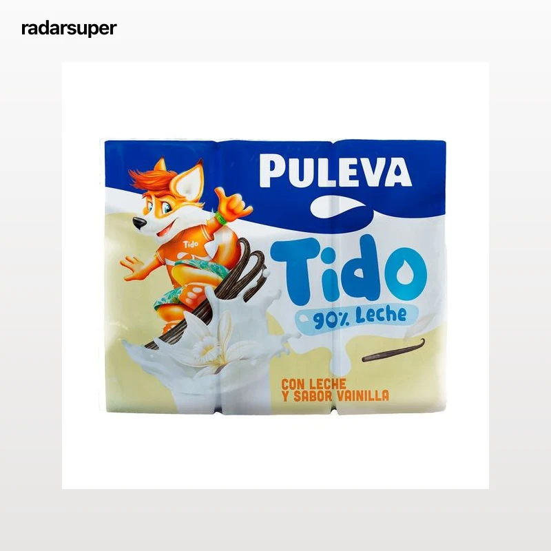PULEVA Batido con sabor a vainilla, elaborado con un 90% de leche PULEVA 6 x 200 ml.