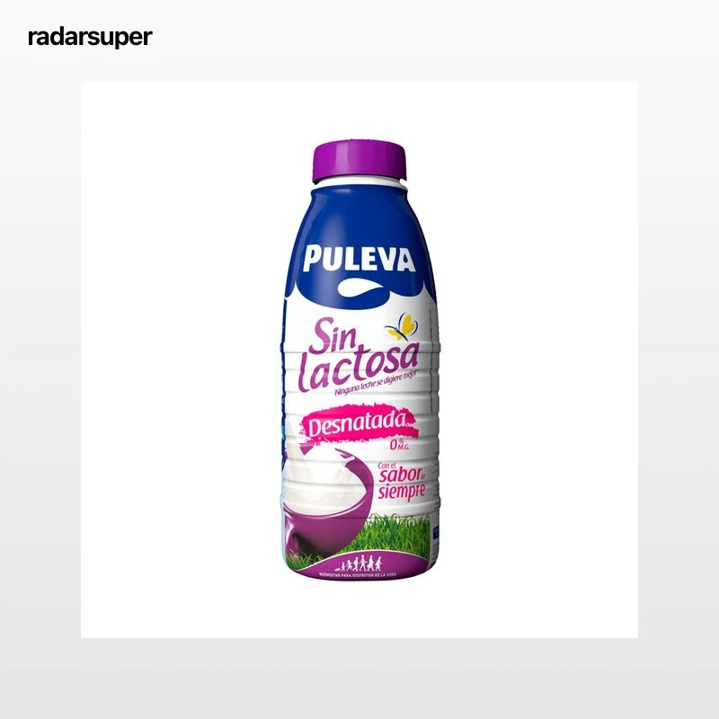 PULEVA Leche desnatada (0% materia grasa) de vaca, sin lactosa  Mañanas ligeras 1 l.