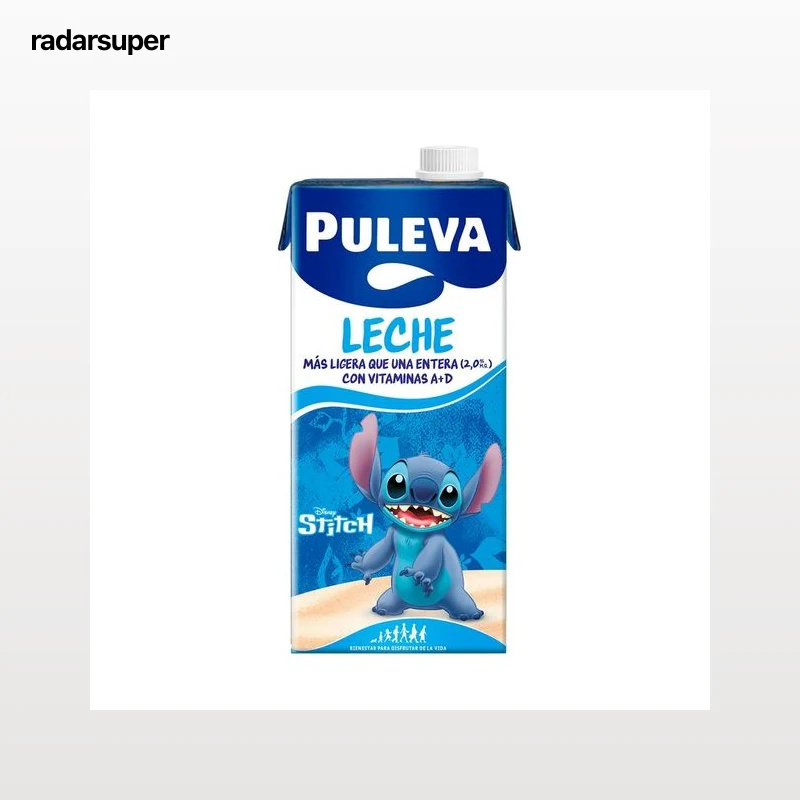 PULEVA Leche entera ligera (sólo 2% de materia grasa) 1 l.