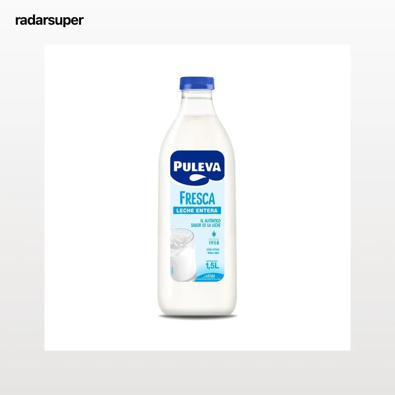 PULEVA Leche fresca entera de vaca de pastoreo, de procedencia 100% española 1.5 l.