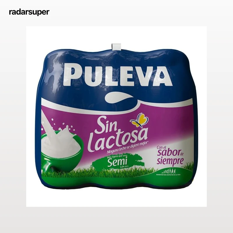PULEVA Leche semidesnatada de vaca, sin lactosa  Mañanas ligeras 6 x 1 l.
