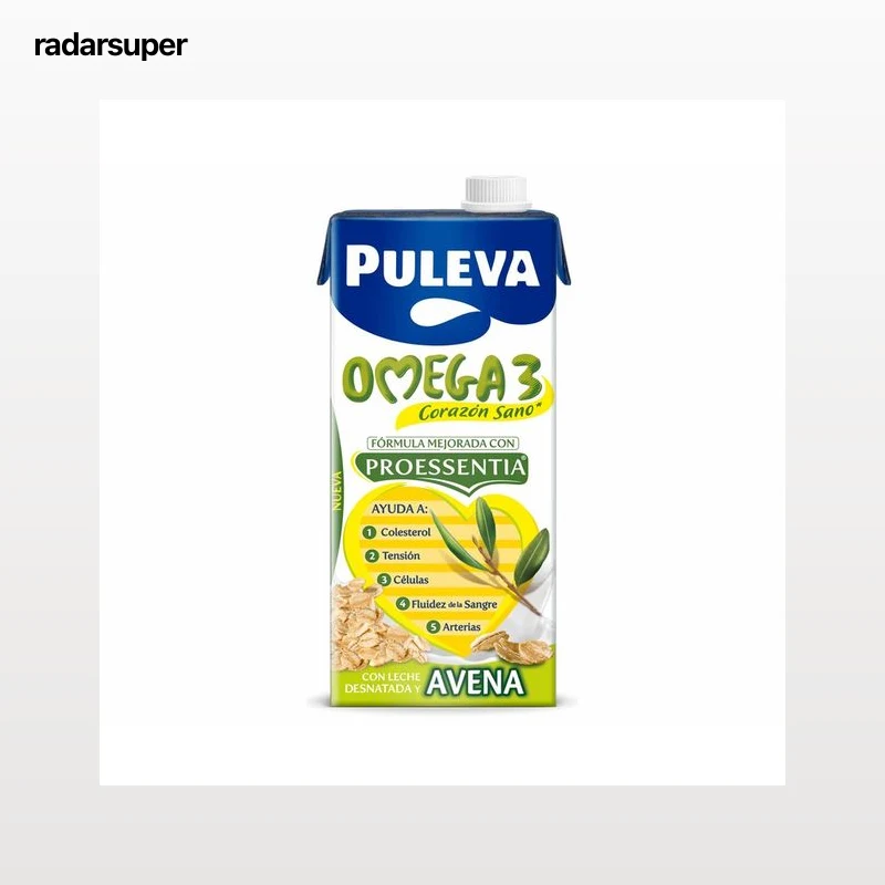 PULEVA  Omega 3 Preparado lácteo desnatado, enriquecido con avena, ácido oleico y Omega 3 1 l.