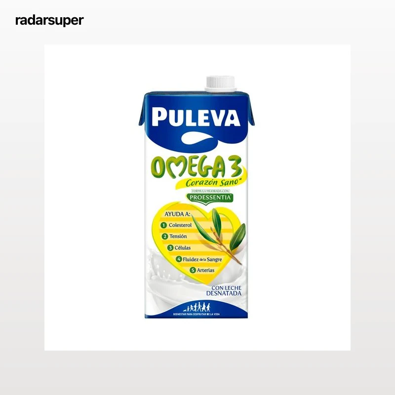 PULEVA Preparado lacteo desnatado, enriquecido con ácido oleico  Omega 3 1 l.