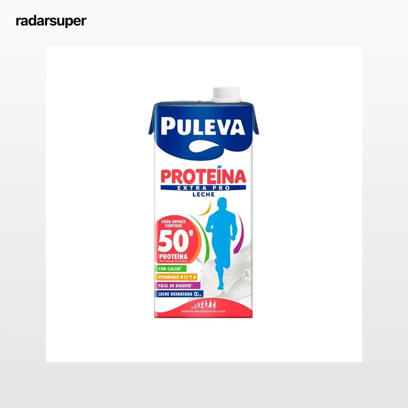 PULEVA Proteína extra pro Leche de vaca desnatada, sin lactosa, con un alto contenido en proteínas 1 l.