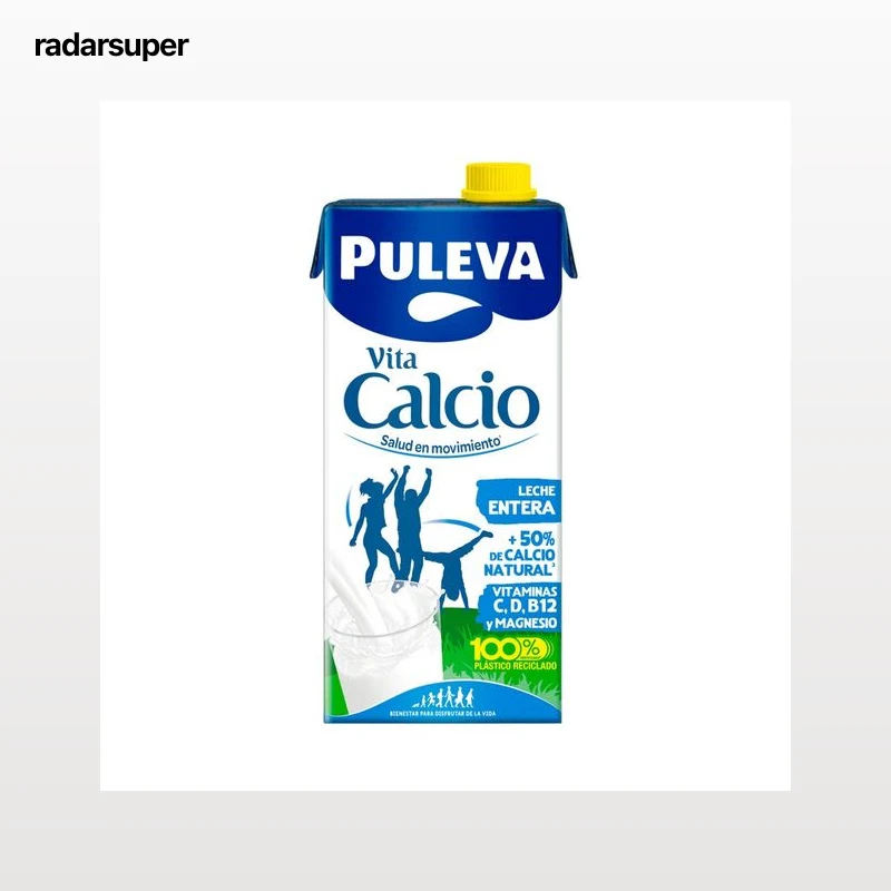 PULEVA Vita calcio Leche entera de vaca con un 50% más de calcio natural 1 l.